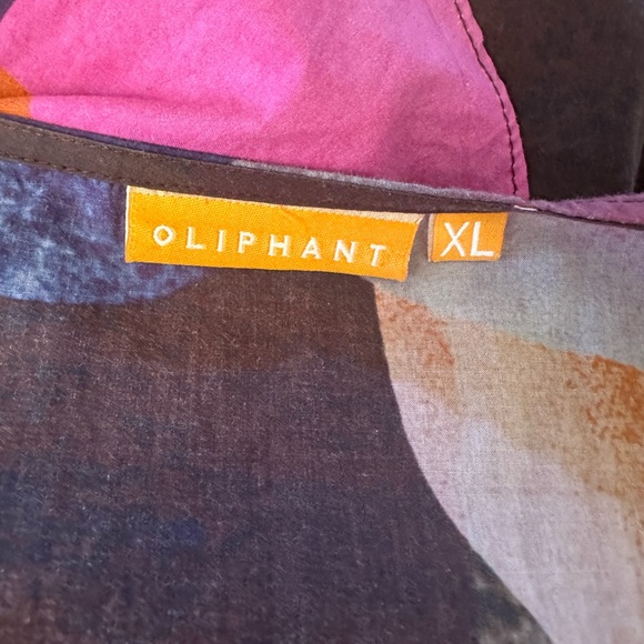 Oliphant Design Maxi V-Neck Dress Watercolor Print Pockets Cotton Tuckernuck - Picture 7 of 9